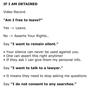 If I Am Detained Police Card cover